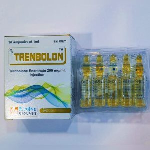 Trenbolone enanthate 200 mg per ml verpakking met 10 ampullen van 1 ml voor injectie.