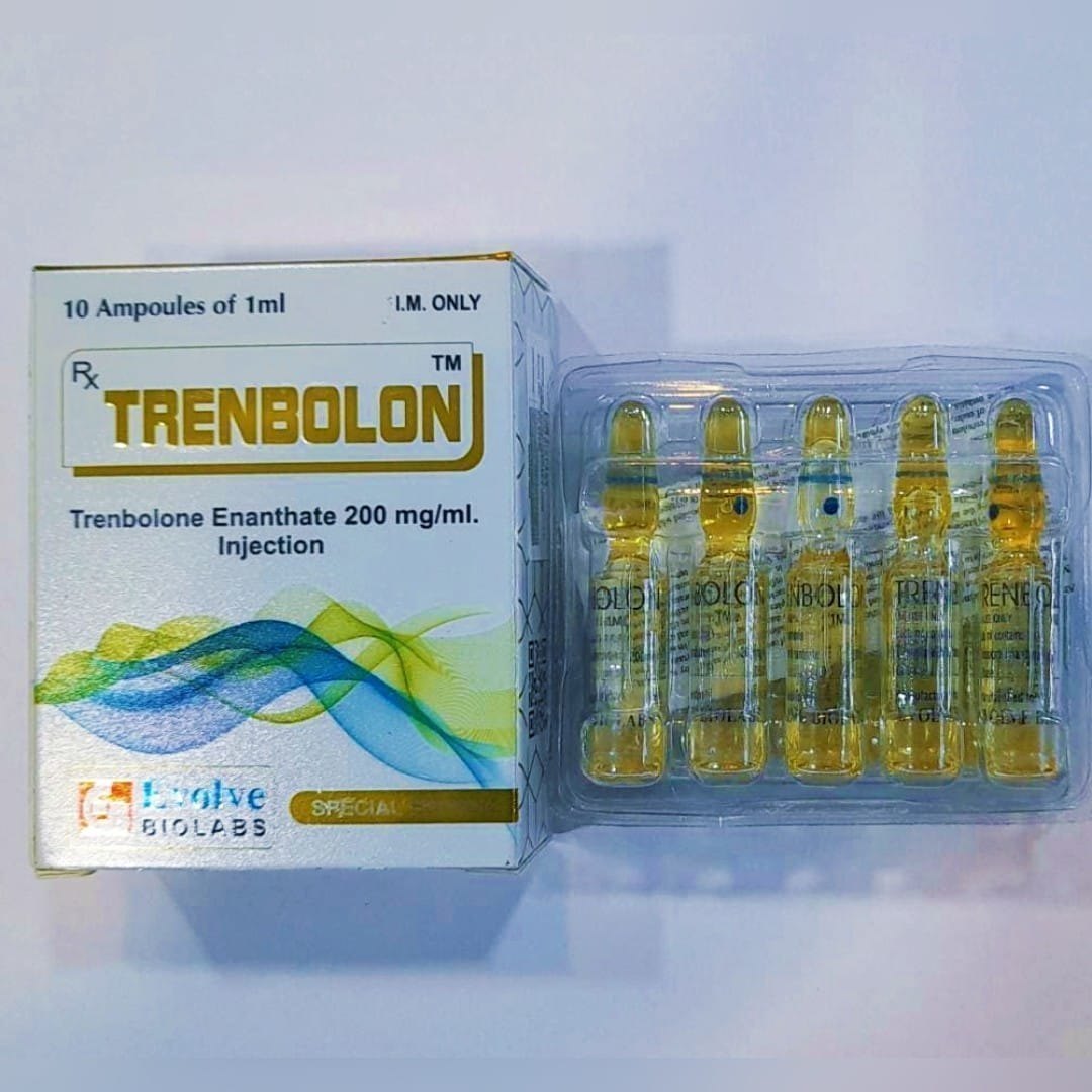 Trenbolone enanthate 200 mg per ml verpakking met 10 ampullen van 1 ml voor injectie.
